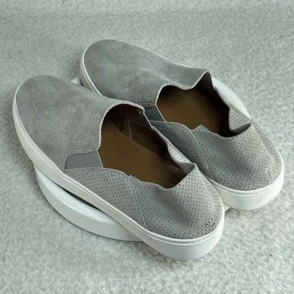 Steve Madden Shoes Womens 8.5 Gray Fayna Slip On Sneakers Fabric Perforated - Picture 7 of 9